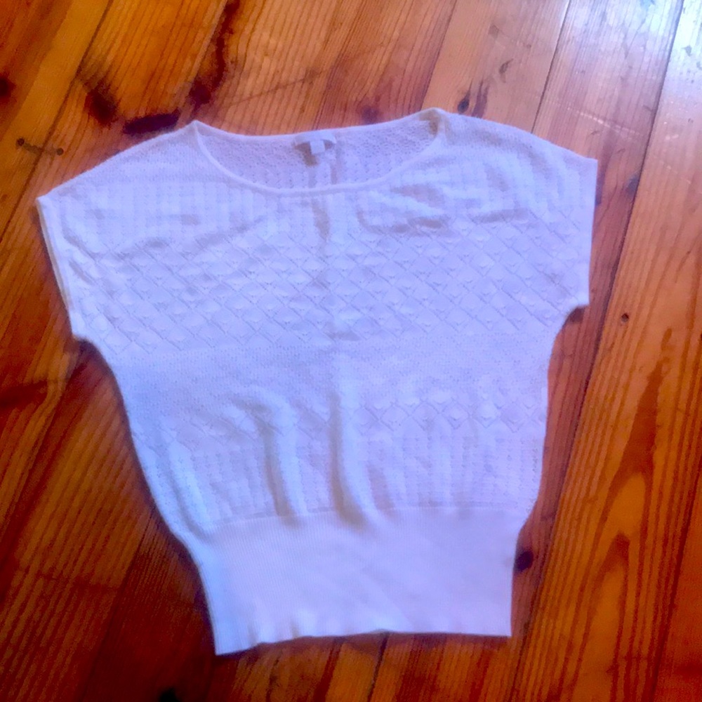 Crocheted white New York & Company medium top